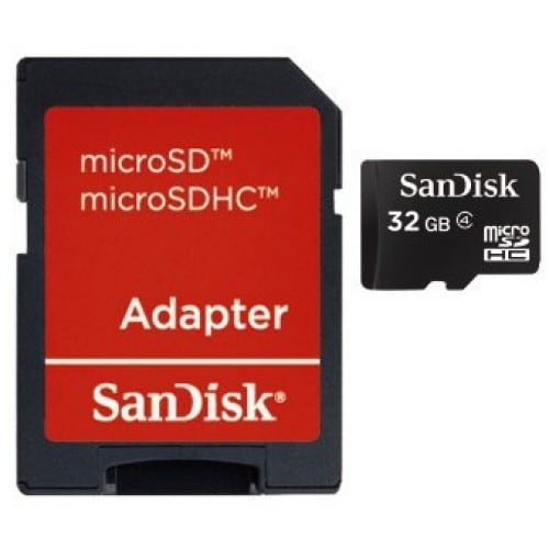 SANDISK - Carte mémoire SD SDHC Micro Classe 4 (avec adaptateur SD) 32 GB