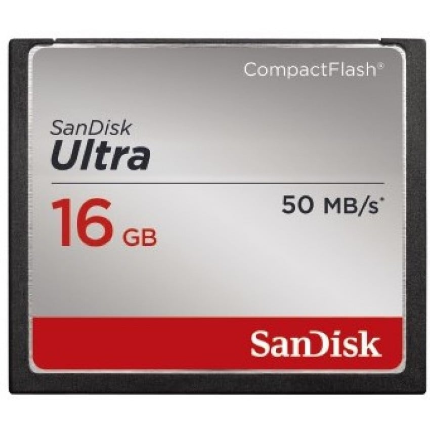 Carte mémoire Compact Flash SANDISK CompactFlash Ultra  Classe 10 (50Mo/s   333x) 16 GB