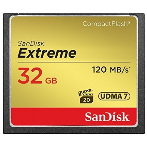 Carte mémoire Compact Flash SANDISK CompactFlash Extrême Classe 10 (120Mo/s   800x) 32 GB