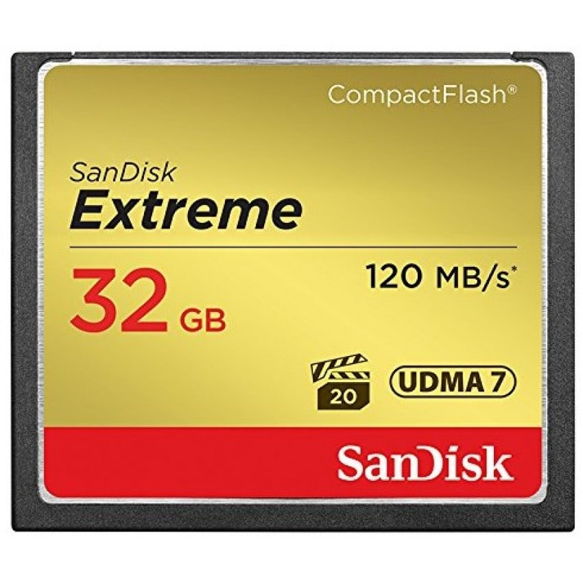Carte mémoire Compact Flash SANDISK CompactFlash Extrême Classe 10 (120Mo/s   800x) 32 GB