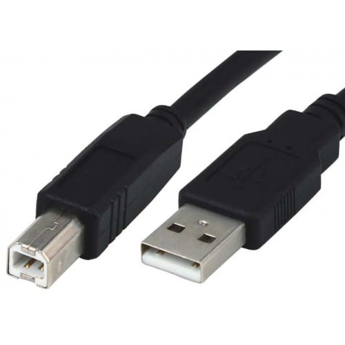 MB TECH - Câble USB-A / USB-B pour imprimantes Epson/Canon/Samsung/HP/DNP/Mitsubishi/Fuji - 1 mètre - Noir