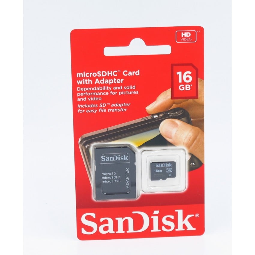 Carte mémoire SD micro SANDISK SDHC Micro Classe 4 (avec adaptateur SD) 16 GB