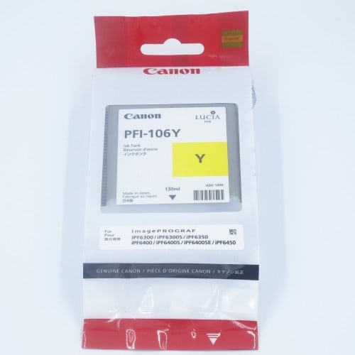 Cartouche d'encre traceur CANON IPF6300/6350/6400/6450 - Jaune - 130ml - PFI-106Y