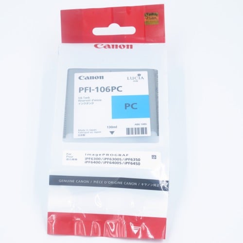 Cartouche d'encre traceur CANON IPF6300/6350/6400/6450 - Cyan Photo - 130ml - PFI-106PC