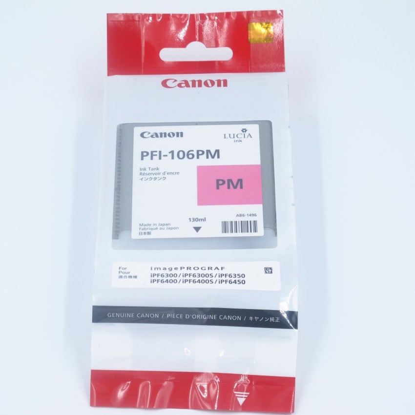 Cartouche d'encre traceur CANON IPF6300/6350/6400/6450 - Magenta Photo - 130ml - PFI-106PM
