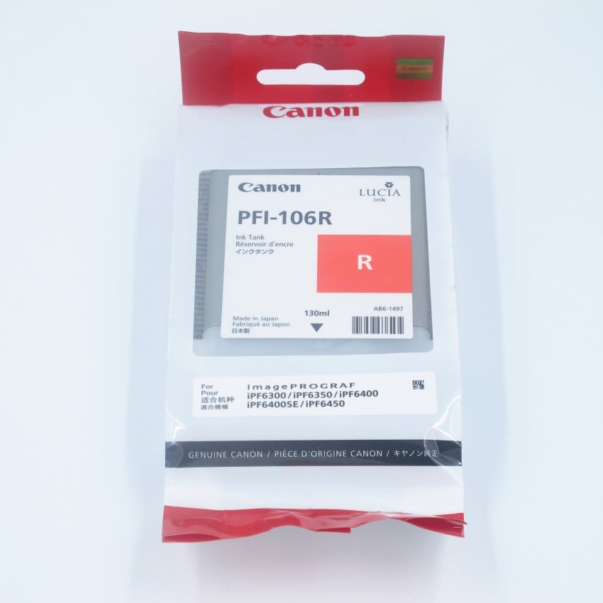 Cartouche d'encre traceur CANON IPF6300/6350/6400/6450 - Rouge - 130ml - PFI-106R