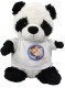 Peluche TECHNOTAPE "Panda" + T-shirt blanc 100% polyester - Certifiée conforme aux normes de sécurité européenne - Hauteur 21cm