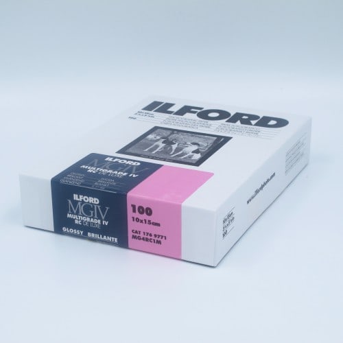 ILFORD - Papier argentique noir et blanc MG IV RC DE LUXE Brillant 1M (1769771) - 100 Feuilles 190 g/m2 10x15 cm