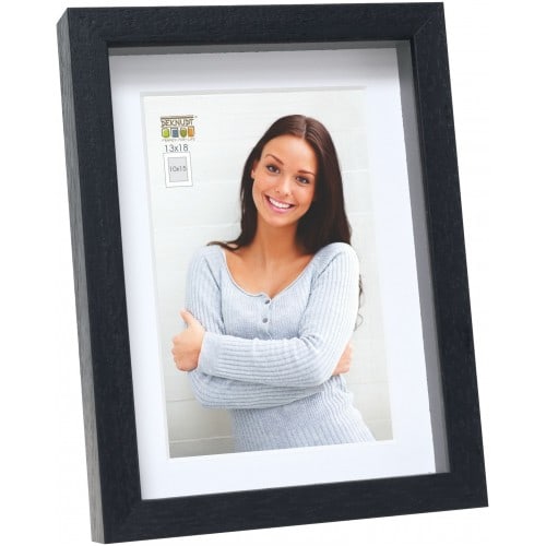 DEKNUDT - Cadre photo S223 vitrine (bois) avec passe-partout blanc