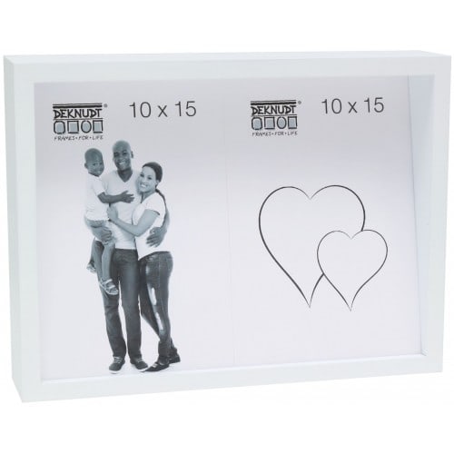 DEKNUDT - Cadre photo multivues S68QK P2V bloc (bois) dos incliné pour 2 photos 10x15cm ou 1 photo 15x20cm