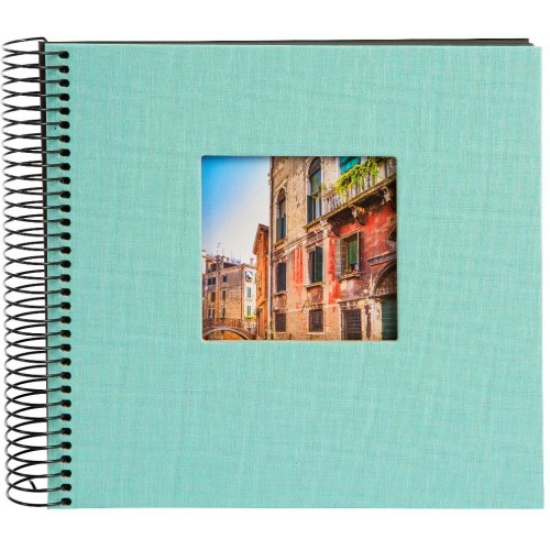 GOLDBUCH - Album photo "BELLA VISTA" 21x20cm - 40 pages traditionnelles noires - Couverture en lin personnalisable (Vert d'eau)