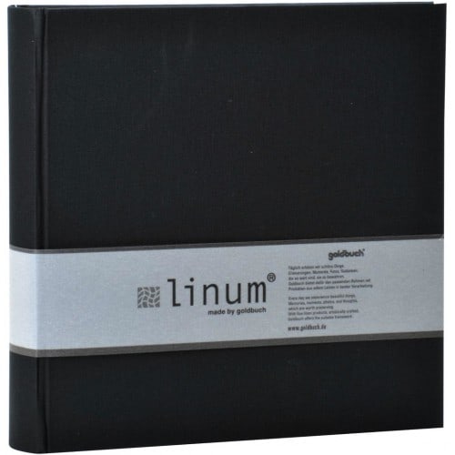 série LINUM Mémo en Lin - 23x23cm 200 photos 10x15cm (Noir)