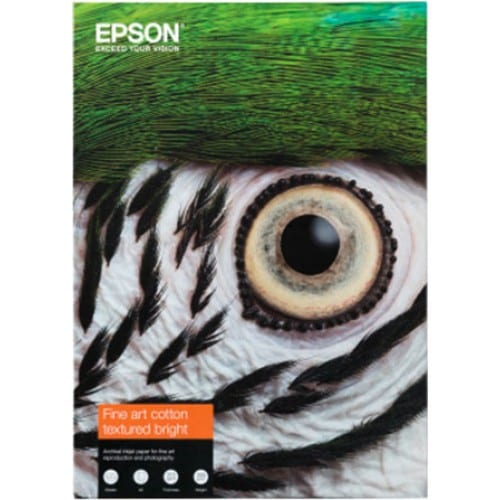 EPSON - Papier jet d'encre Fine Art Cotton Textured Bright mat 300g - A2 (42x59,4cm) - 25 feuilles