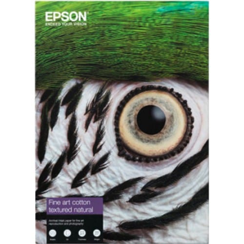 EPSON - Papier jet d'encre Fine Art Cotton Textured Natural mat 300g - A2 (42x59,4cm) - 25 feuilles