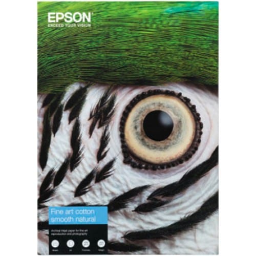 EPSON - Papier jet d'encre Fine Art Cotton Smooth Natural mat 300g - A3+ (32,9x48,3cm) - 25 feuilles