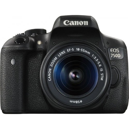 CANON - Appareil reflex numérique EOS 750D boitier + optique 18-55 IS STM - 24,2Mpx - rafale 5 img./s - écran tactile 7,7cm orientable - vidéo Full HD