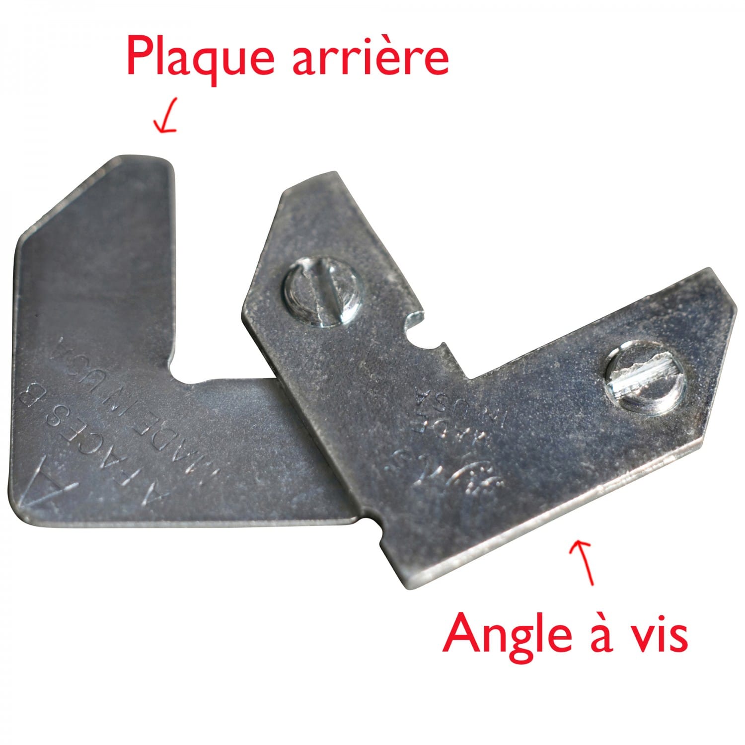 Plaque arrière pour angle à vis pour montage baguettes d'espacement en alu  (prévoir 4 pièces)