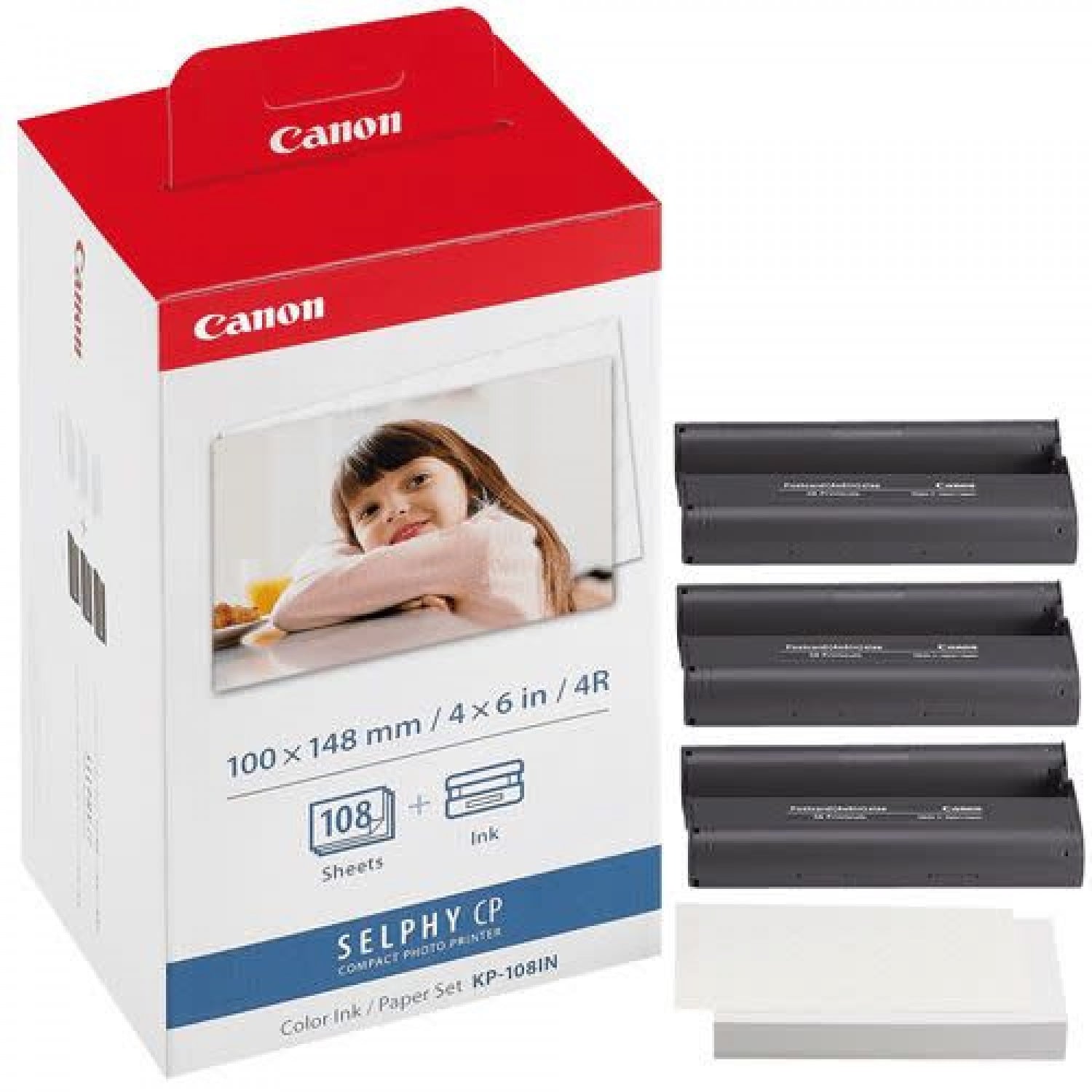 Imprimante photo compacte Canon Selphy CP1300 noire + kit d'encre et de  papier couleur haute capacité Canon RP-108 