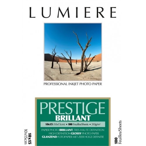 Papier jet d'encre LUMIERE LUMIERE PRESTIGE papier RC brillant 310g - 10x15cm - 100 feuilles