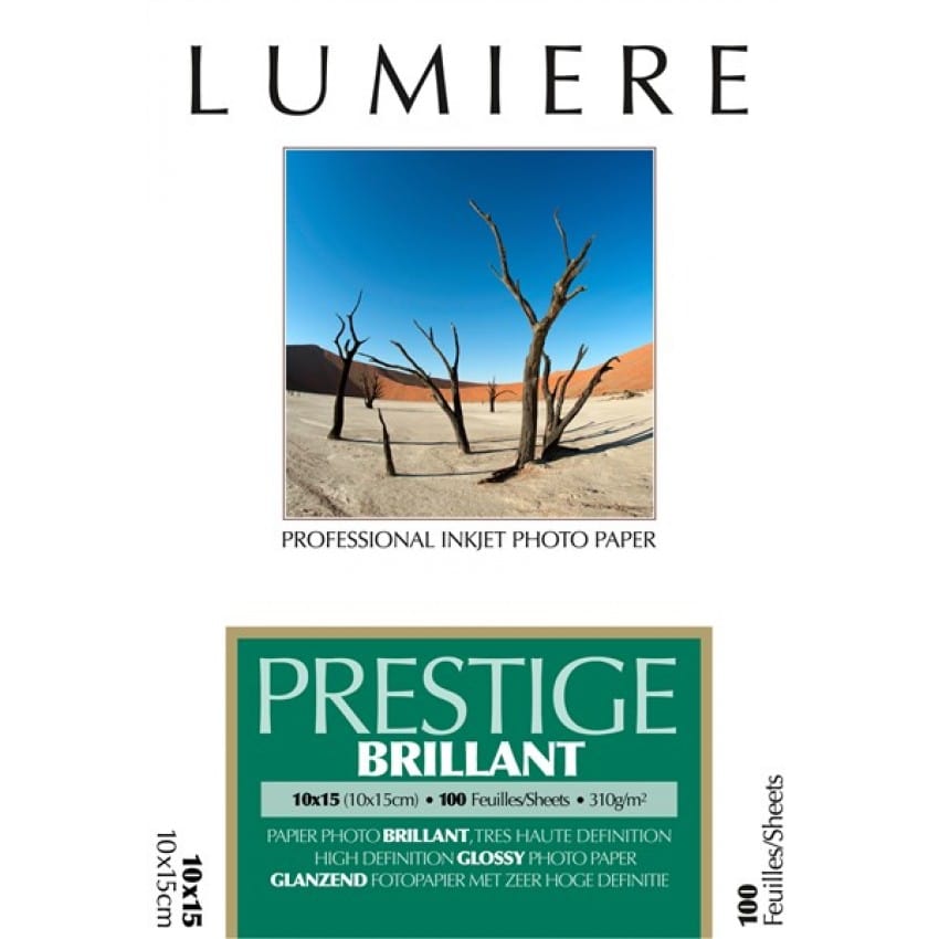 Papier jet d'encre LUMIERE LUMIERE PRESTIGE papier RC brillant 310g - 10x15cm - 100 feuilles