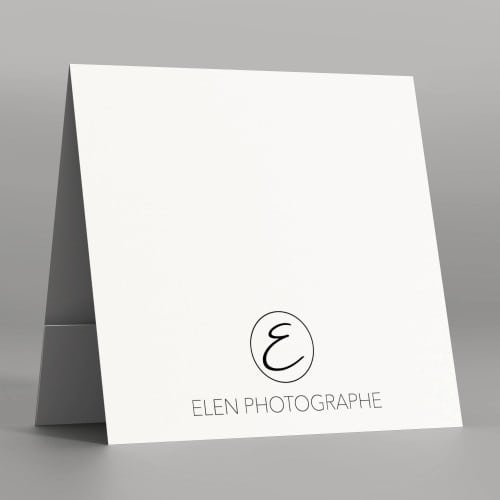 Pochette à rabat papier blanc satiné 350g - Impression extérieure