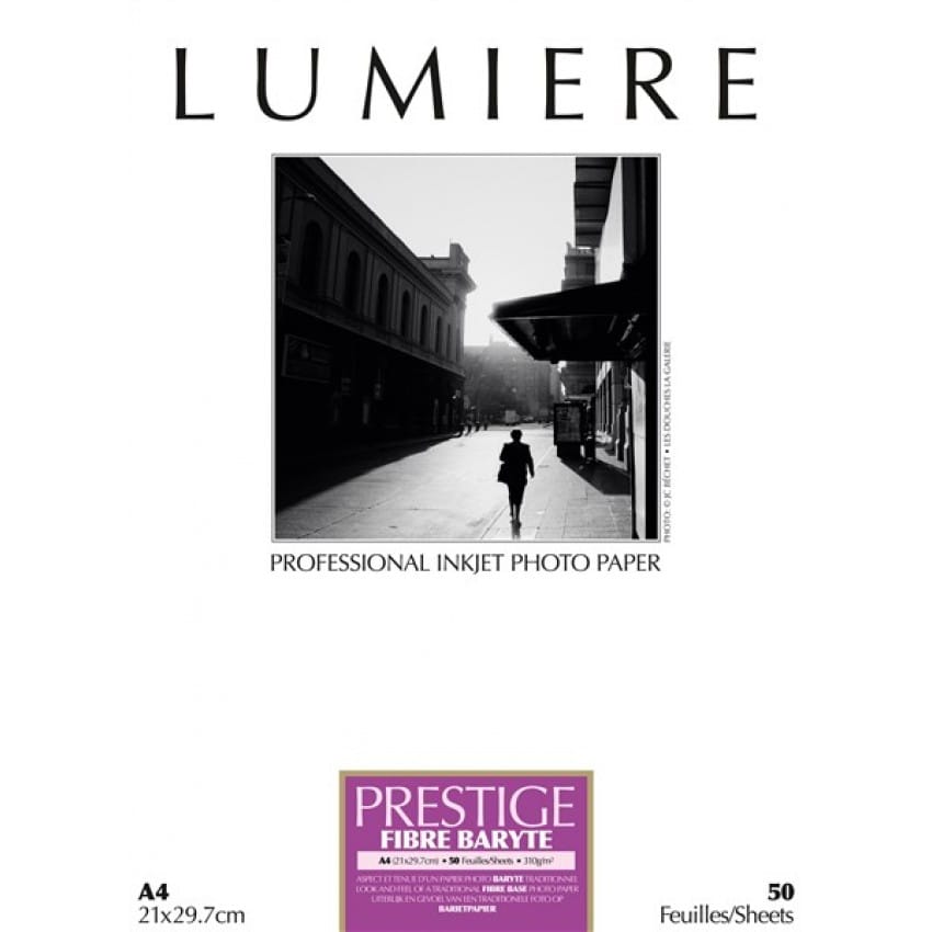 Papier jet d'encre LUMIERE LUMIERE PRESTIGE papier fibre baryté satiné 310g - A2 - 25 feuilles