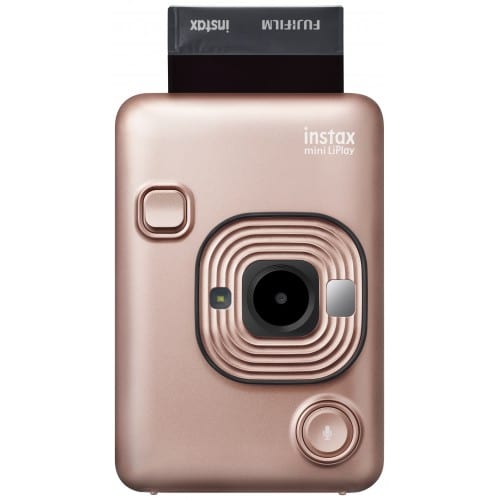 FUJI - Appareil photo instantané Instax Mini LiPlay Rose Doré - Format Photo 86 x 54 mm - Livré avec 1 batterie, chargeur et dragonne