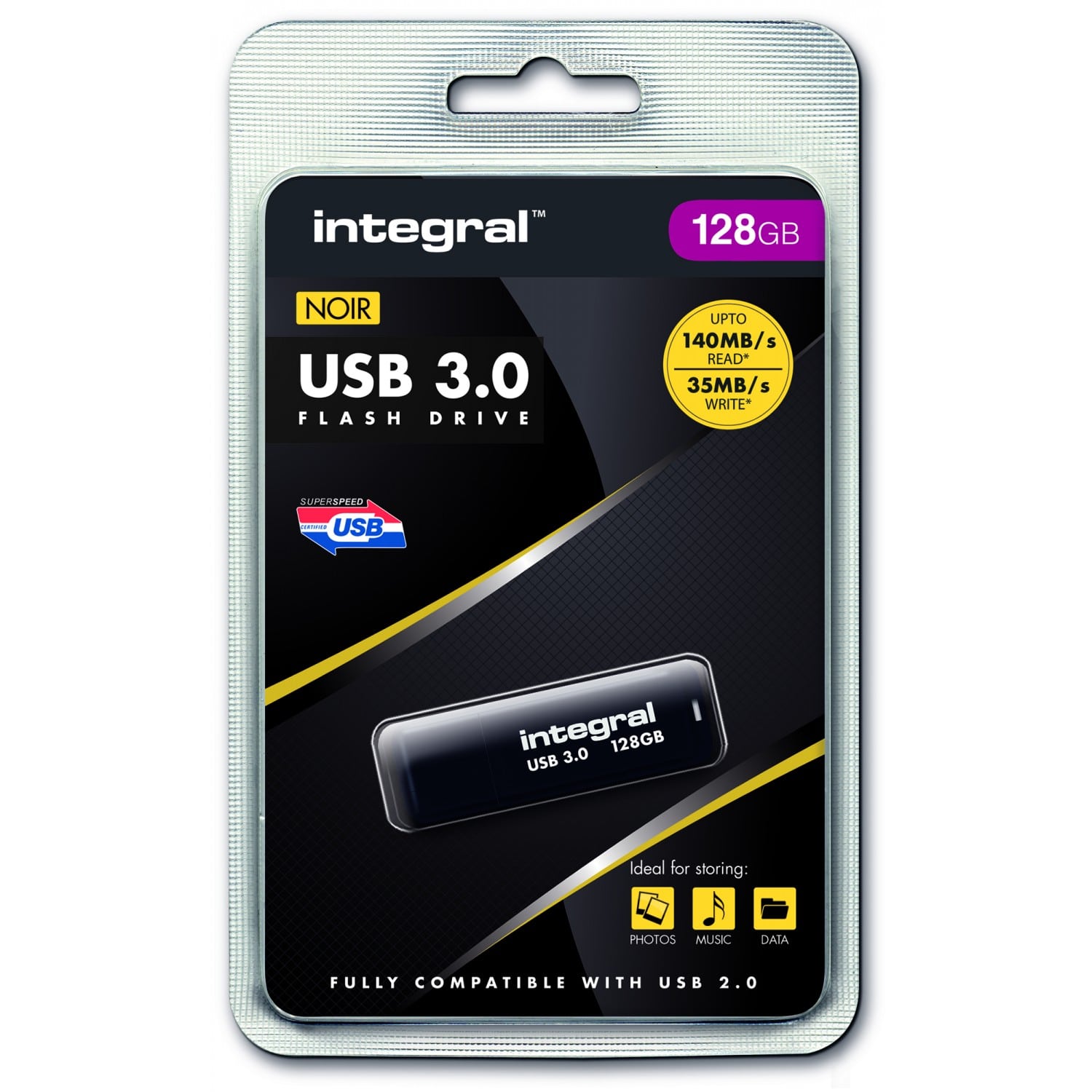 Clé USB 3.0 INTEGRAL Drive Noire 128 GB