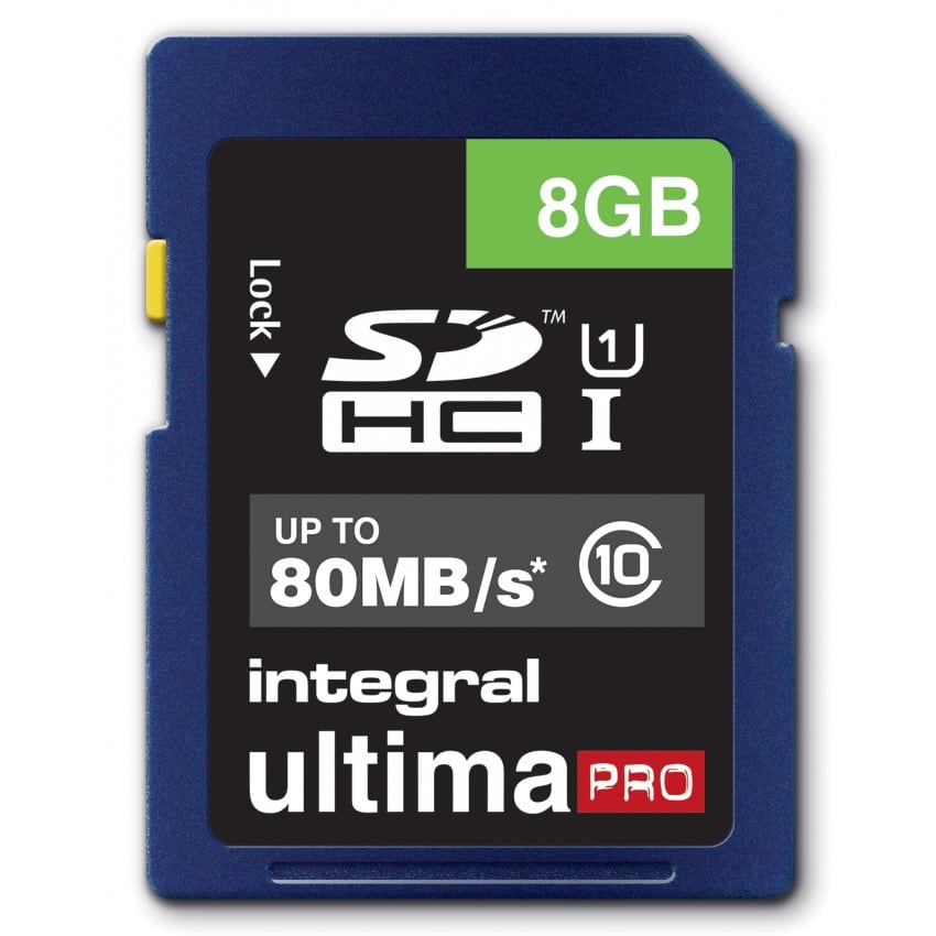 Integral Carte SD HC 8GB Ultima Pro Full HD Class 10 (80MB/s) *