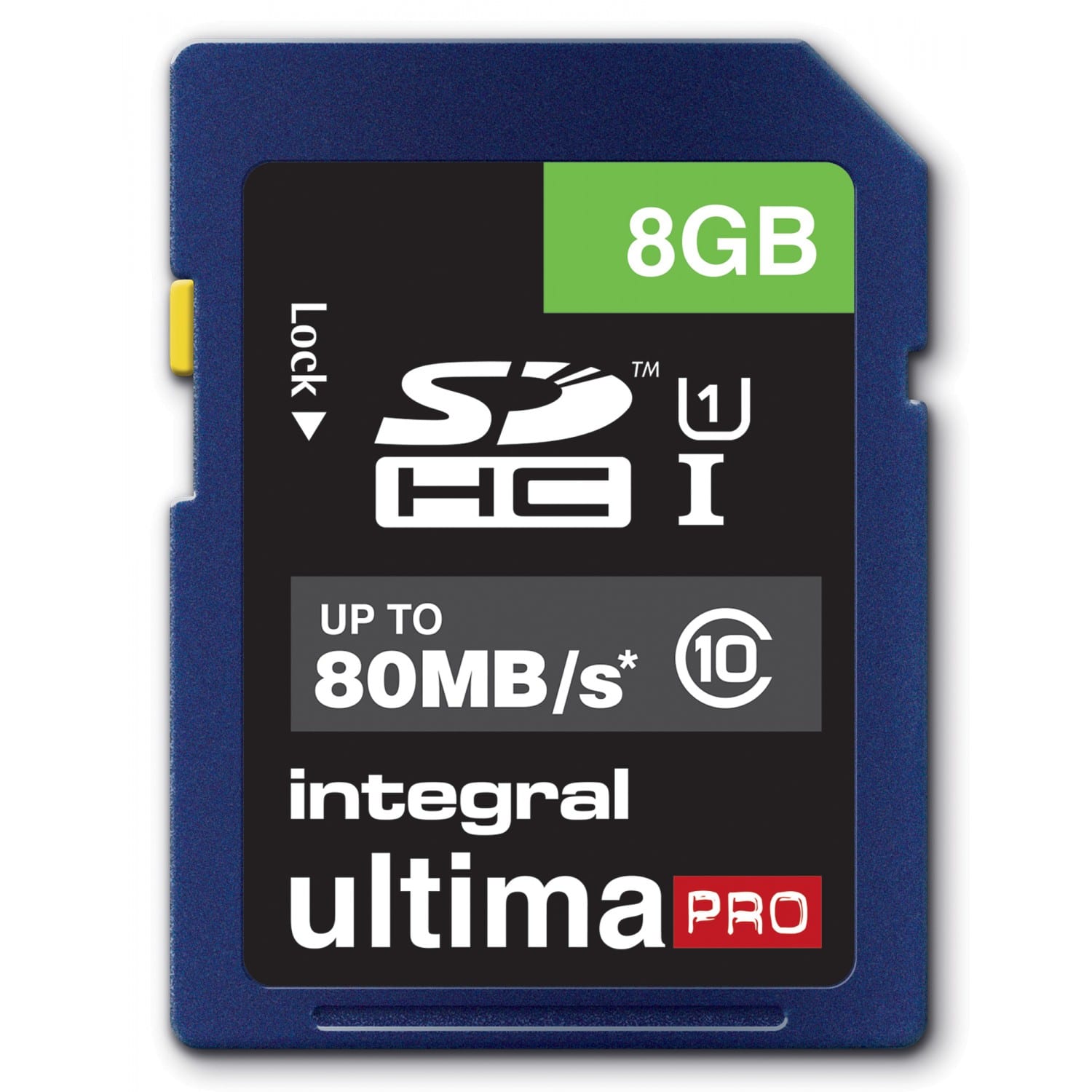Carte mémoire SD INTEGRAL HC Classe 10 - 8GB Ultima Pro Full HD (80MB/s)