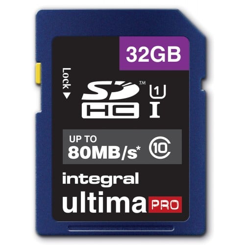 INTEGRAL - Carte mémoire SD HC Classe 10 - 32GB Ultima Pro Full HD (80MB/s)