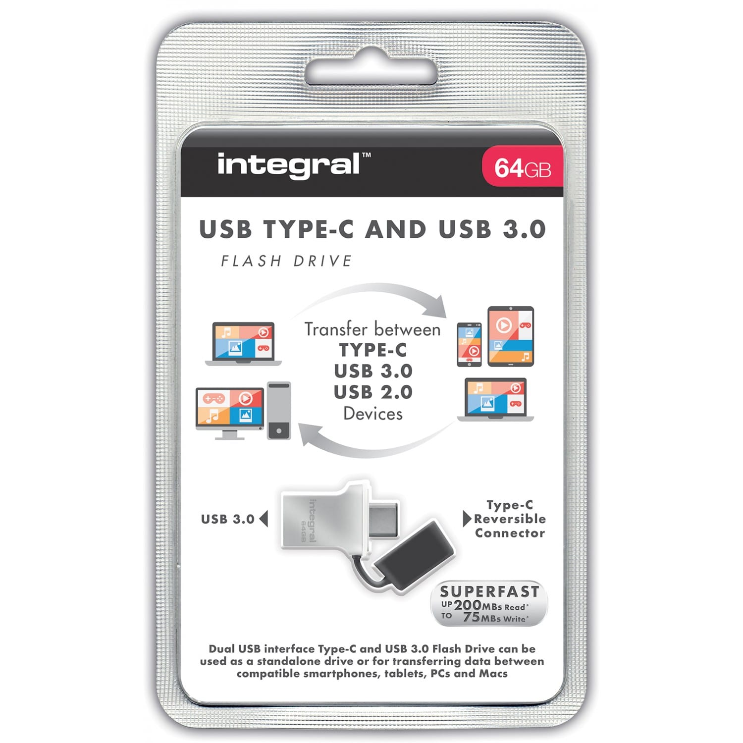 Clé USB 3.0 INTEGRAL ARC métal 64 GB