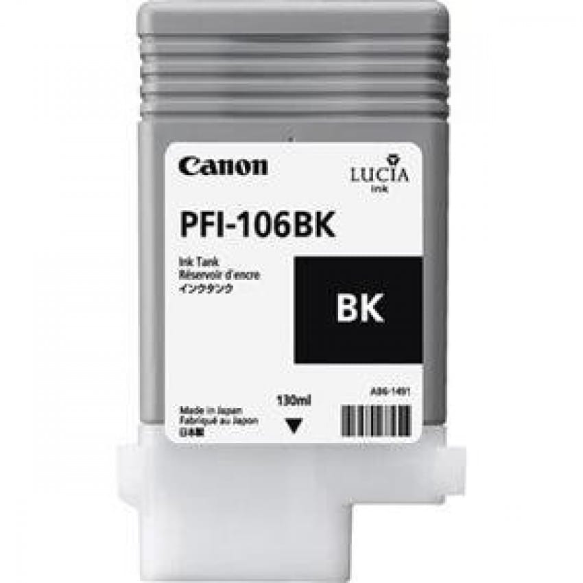 Cartouche d'encre traceur CANON IPF6300/6350/6400/6450 - Noir - 130ml - PFI-106BK