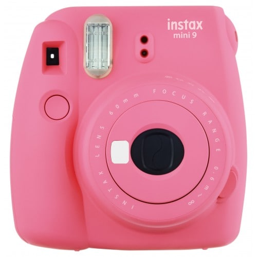 FUJI - Appareil photo instantané Instax Mini 9 - Format photo 62x46mm - Livré avec 2 piles LR6 et dragonne - Dim. (L)116x(H)118.3x(P)68.2mm - Rose Corail