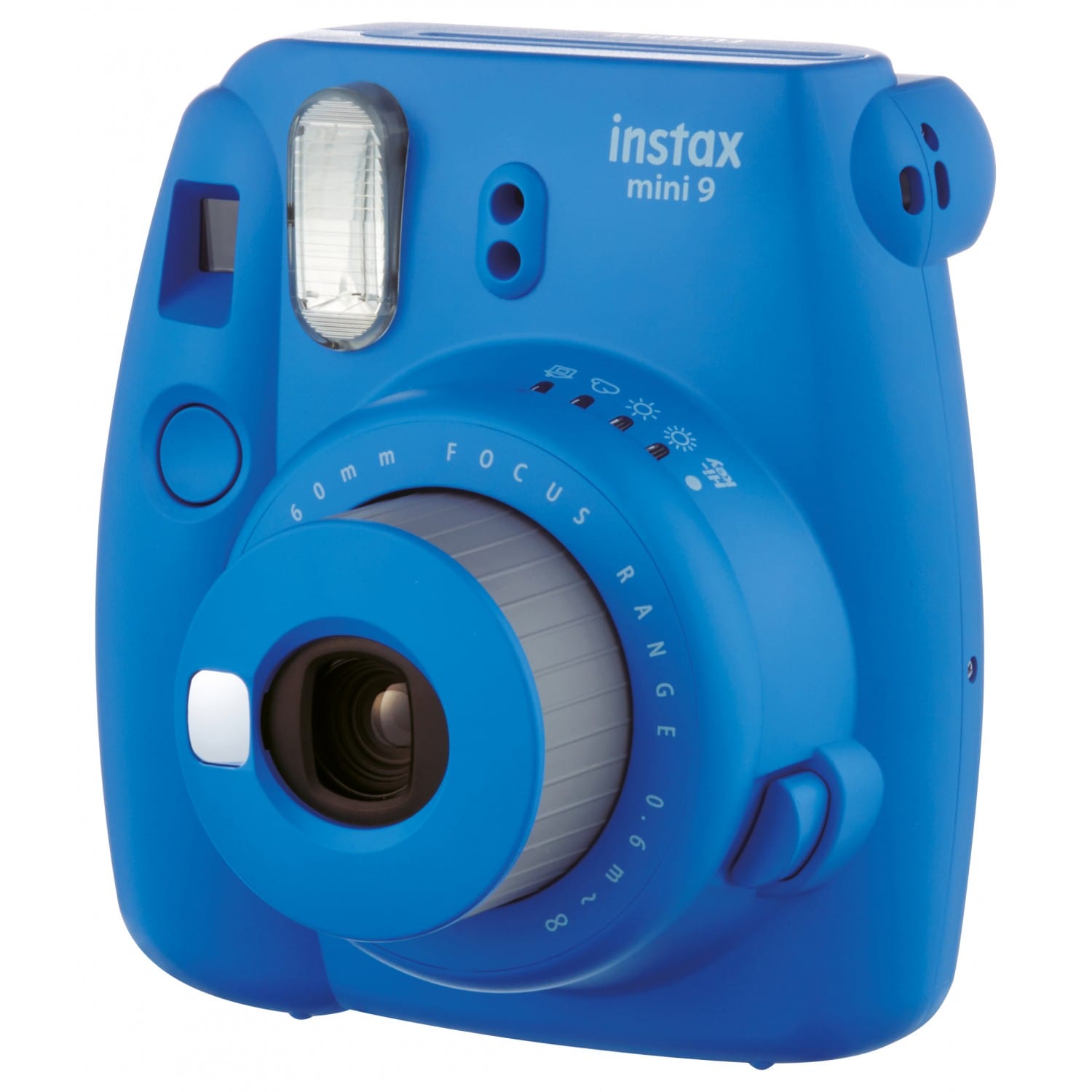 FUJI - Appareil photo instantané Instax Mini 9 - Format photo 62x46mm -  Livré avec 2 piles LR6 et dragonne - Dim. (L)116x(H)118.3x(P)68.2mm - Bleu