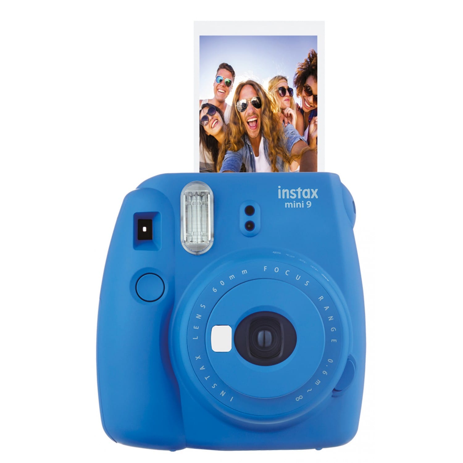 FUJI - Appareil photo instantané Instax Mini 9 - Format photo 62x46mm -  Livré avec 2 piles LR6 et dragonne - Dim. (L)116x(H)118.3x(P)68.2mm - Bleu