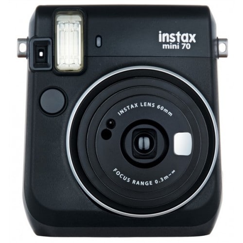 FUJI - Appareil photo instantané Instax Mini 70 - Format photo 62x46mm - Livré avec 2 piles lithium CR2 - Dim. (L)99,2x(H)113,7x(P)53.2mm - Noir