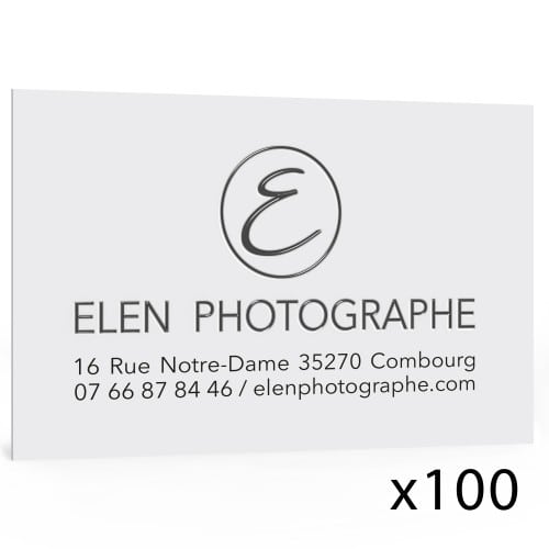 Cartes de visite 350g satiné - 85x55mm - Impression recto quadri - Vernis sélectif - Pelliculage soft touch - Lot de 100