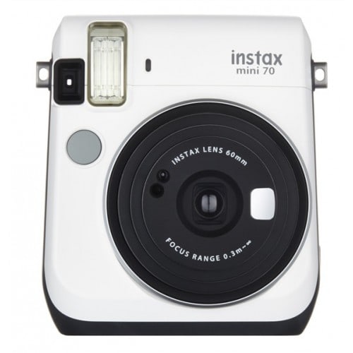 Appareil photo instantané FUJI Instax Mini 70 - Format photo 62x46mm - Livré avec 2 piles lithium CR2 - Dim. (L)99,2x(H)113,7x(P