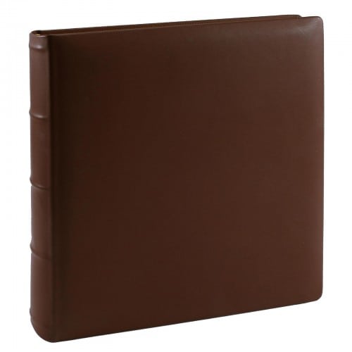 traditionnel ROMA - 100 pages ivoires - Couverture Cuir marron 30x31cm