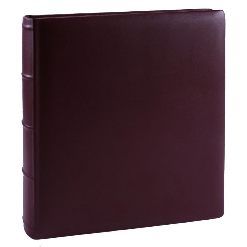 traditionnel ROMA - 100 pages ivoires - Couverture Cuir bordeaux 30x31cm