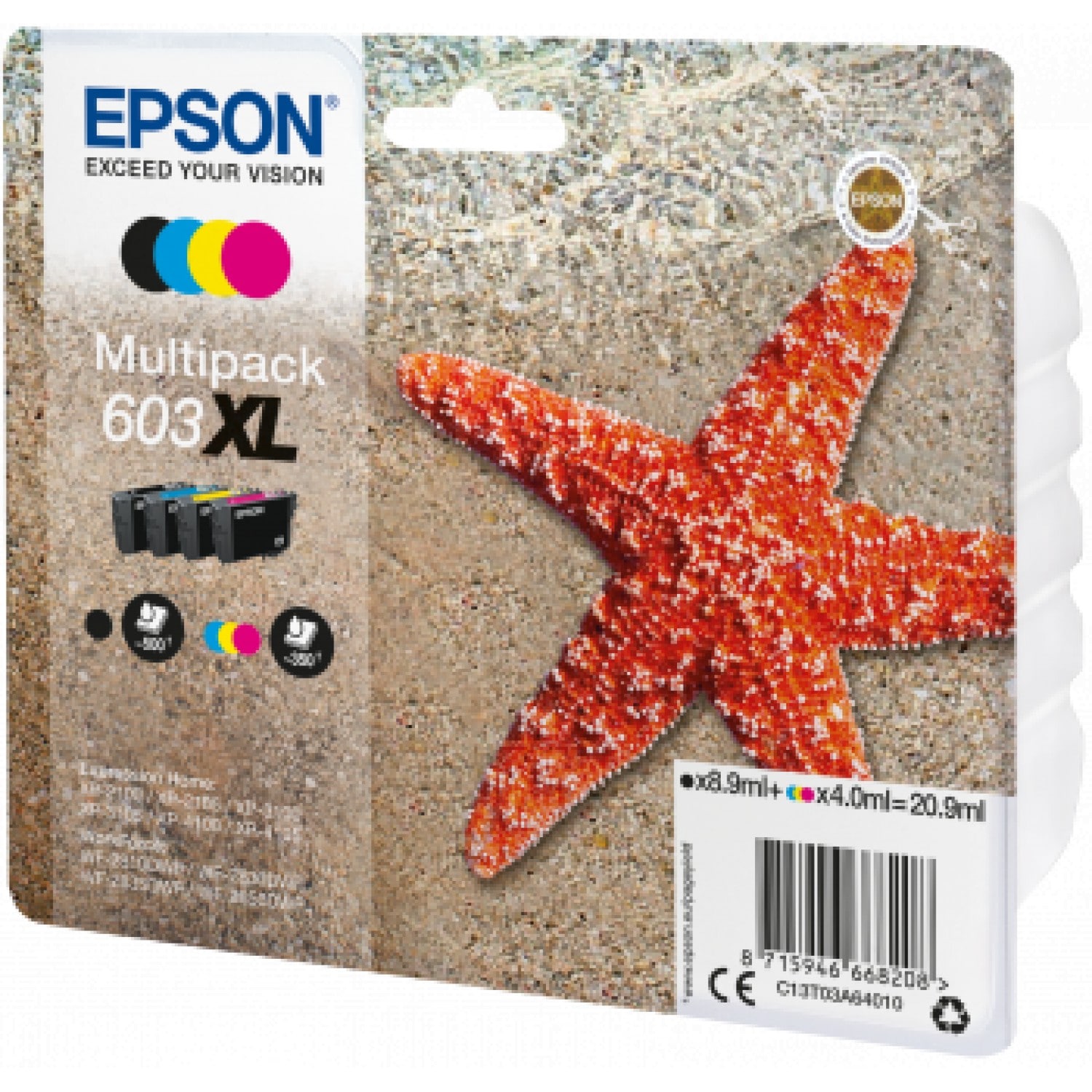 Cartouche d'encre EPSON T03A64 Etoile de mer n°603XL Multipack 4