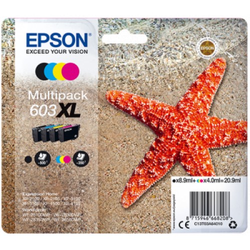 EPSON - Cartouche d'encre T03A64 Etoile de mer n°603XL Multipack 4 couleurs 20,9ml