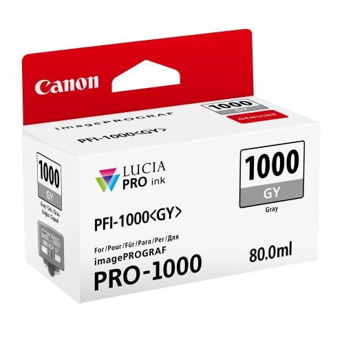 CANON - Cartouche d'encre traceur PFI-1000GY gris pour Prograf Pro-1000 (80ml)
