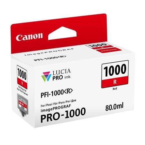 CANON - Cartouche d'encre traceur PFI-1000R rouge pour Prograf Pro-1000 (80ml)