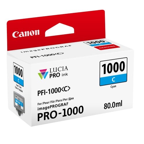 CANON - Cartouche d'encre traceur PFI-1000C cyan pour Prograf Pro-1000 (80ml)