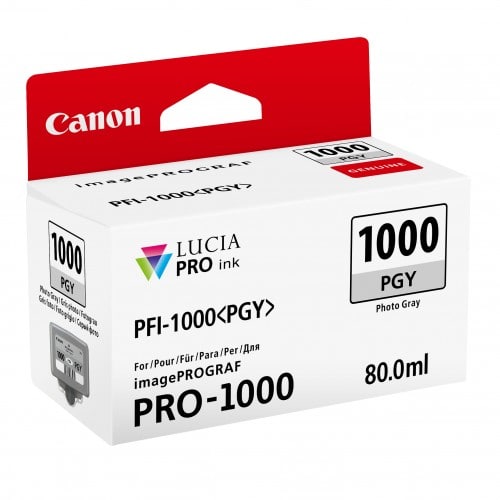 CANON - Cartouche d'encre traceur PFI-1000PGY photo gris pour Prograf Pro-1000 (80ml)