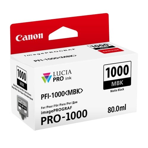 CANON - Cartouche d'encre traceur PFI-1000MBK noir mat pour Prograf Pro-1000 (80ml)