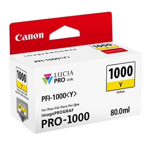 CANON - Cartouche d'encre traceur PFI-1000Y jaune pour Prograf Pro-1000 (80ml)