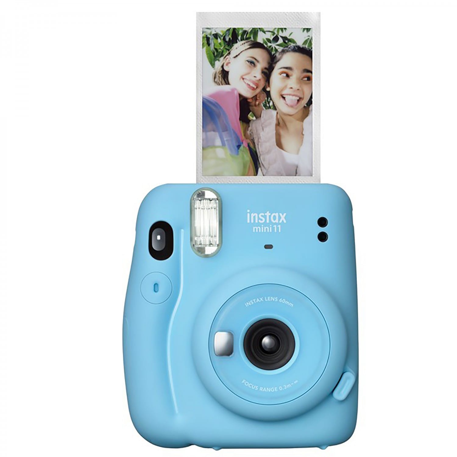 FUJI - Appareil photo instantané Instax Mini 11 - Format photo 62 x 46mm -  Livré avec 2 piles LR6 et dragonne - Sky Blue (Bleu)